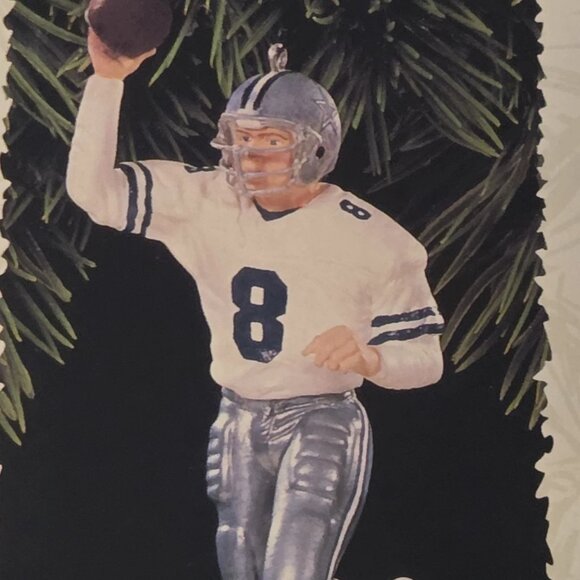 Vintage 1996 Hallmark Keepsake Troy Aikman Ornament Dallas Cowboys CIB - Picture 1 of 10